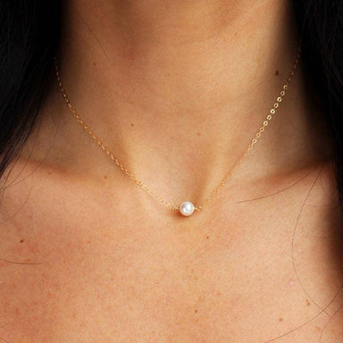 Gold Pearl Solitaire Necklace - Living with Ivey