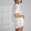 Washable Silk Tee Short Set - White