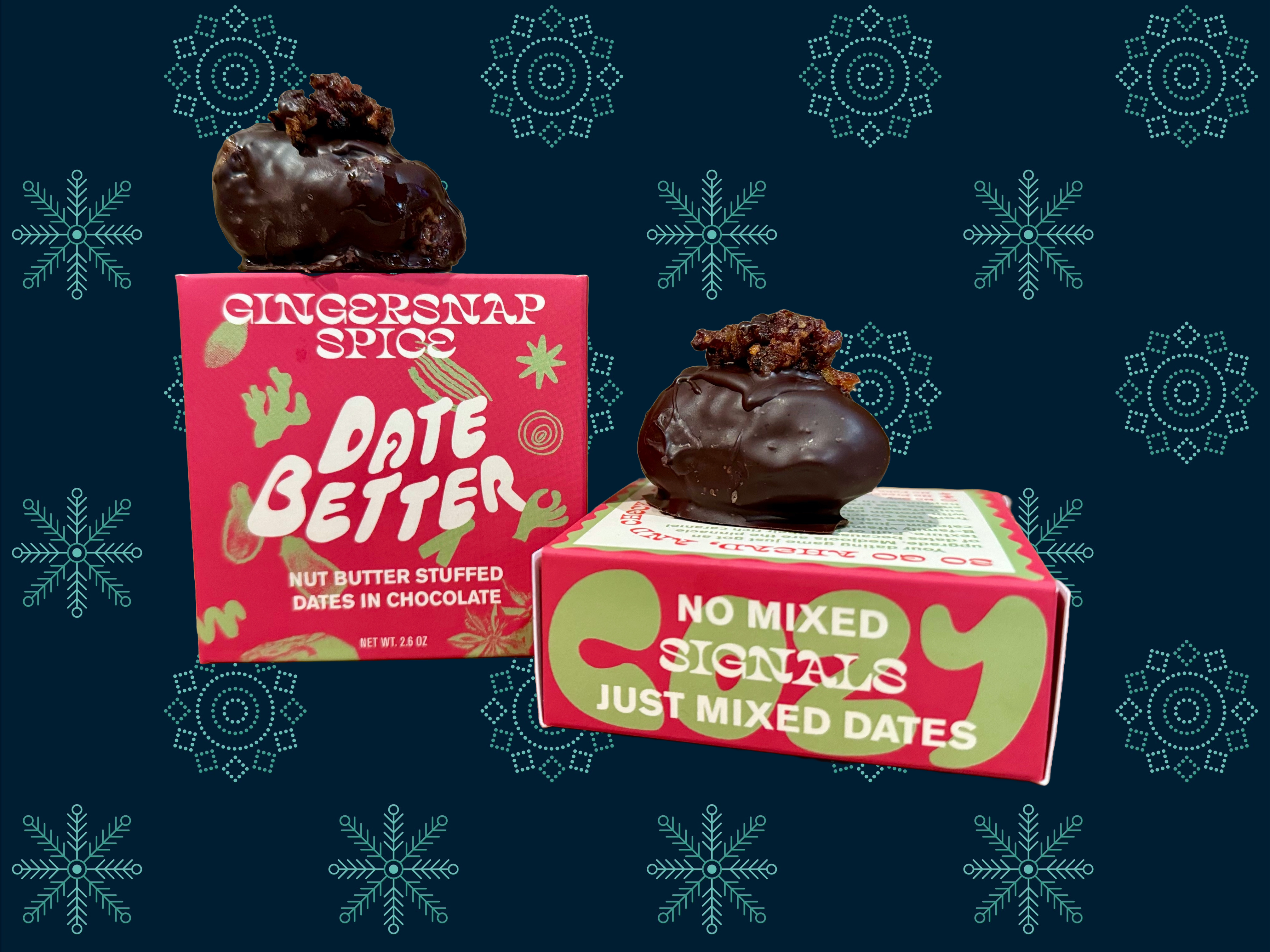 Gingersnap Spice, chocolate covered dates