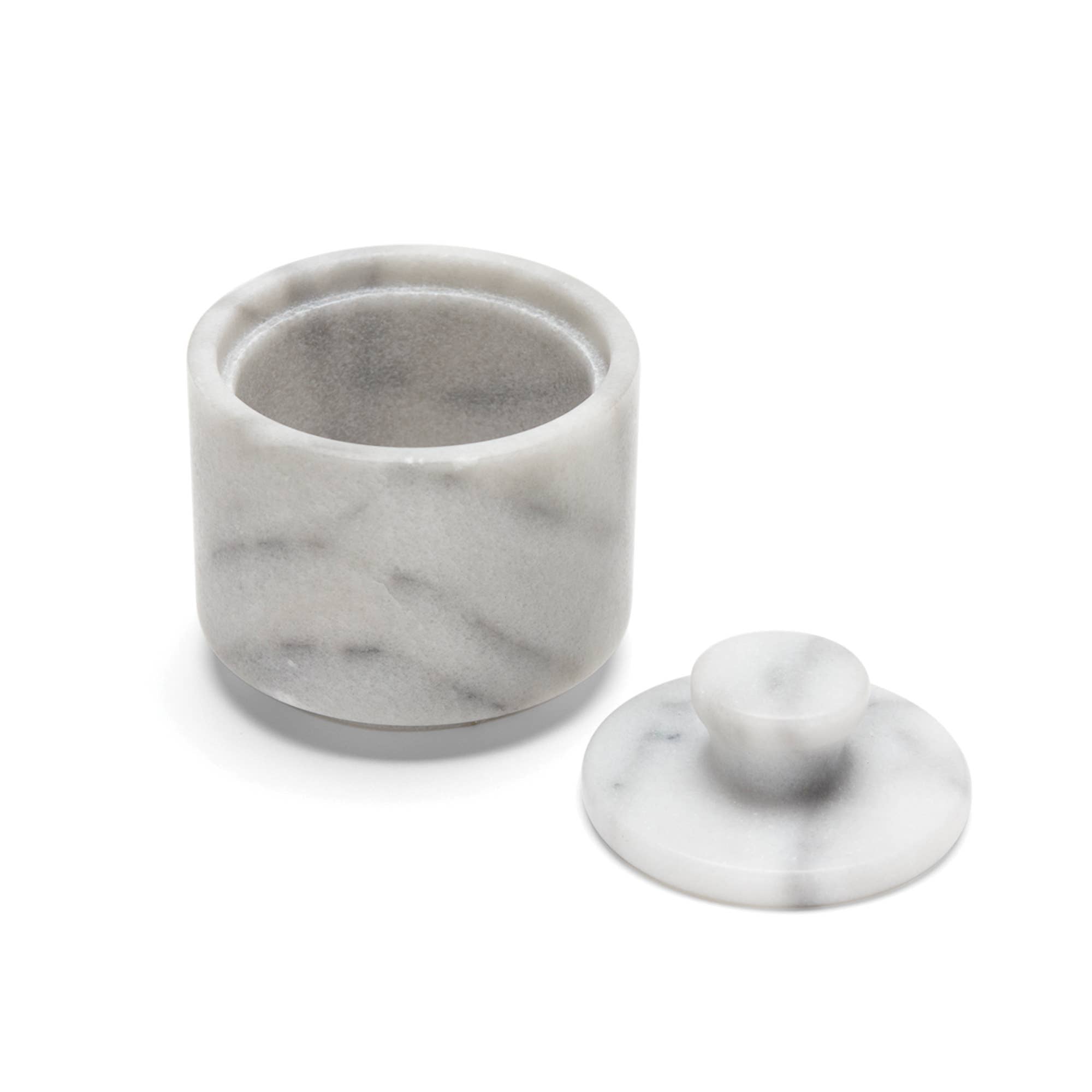 White Marble Salt Cellar with Lid - Living with Ivey