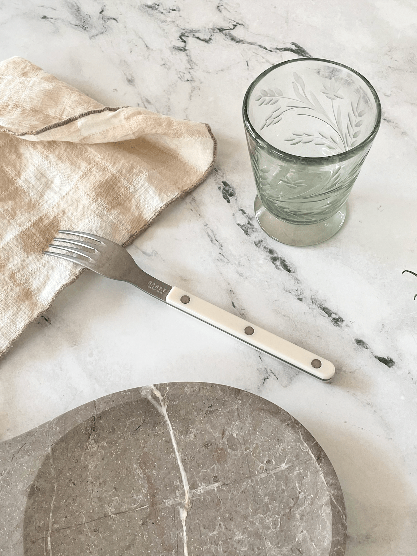 Hand-etched Blown Footed Glass - Thumbnail 5