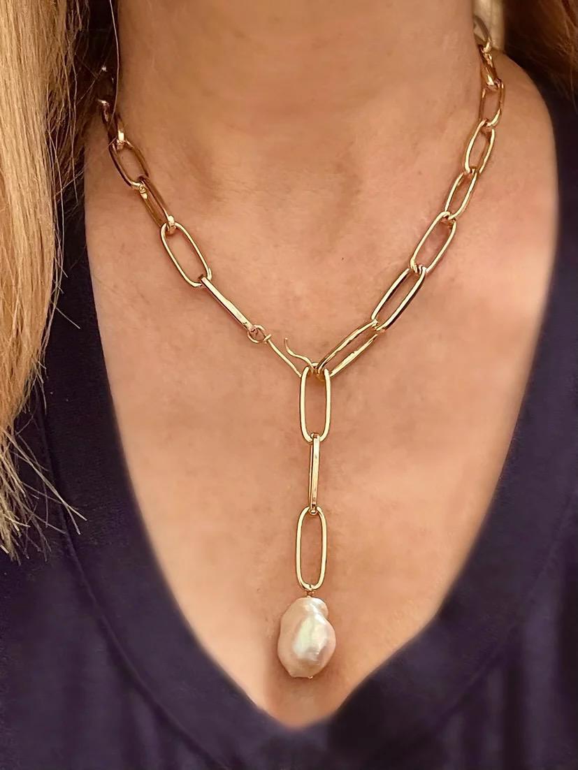 Link Chain Neck White Pearl - Living with Ivey