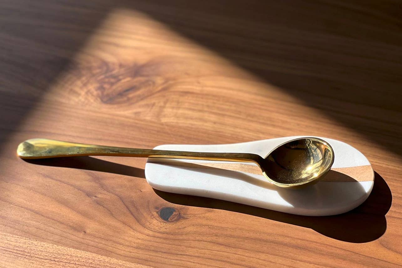 Marble and Wood Spoon Rest - Living with Ivey