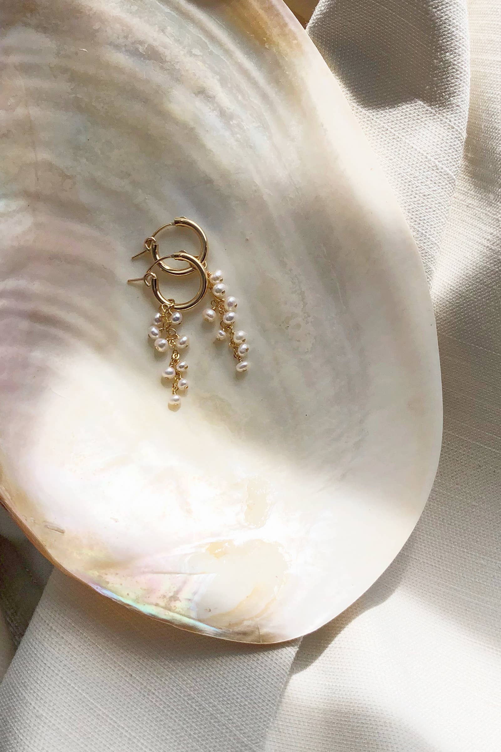 Pearl Dust Mini Hoop Earrings - Living with Ivey