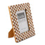 BIDKhome | 4x6” Picture Frame Bone & Wood Checkered Design