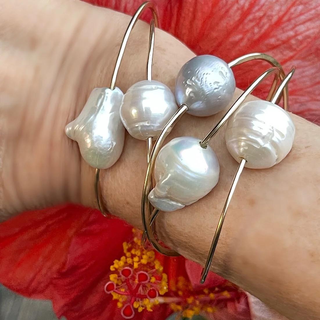 White Pearl Bangle - Living with Ivey