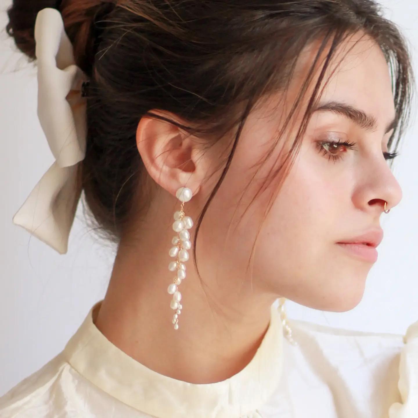 Long Pearl Cluster Earring - Living with Ivey