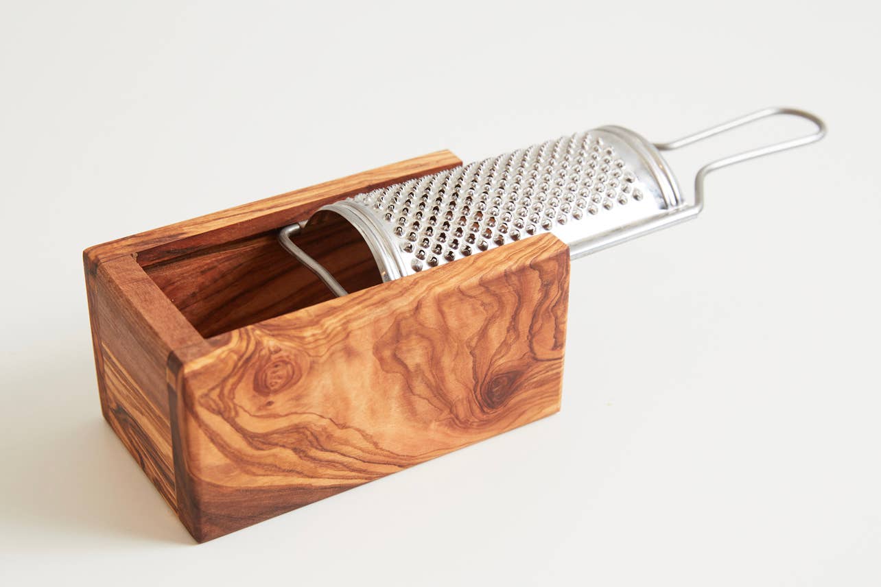 Italian Olivewood Box Cheese Grater - Living with Ivey