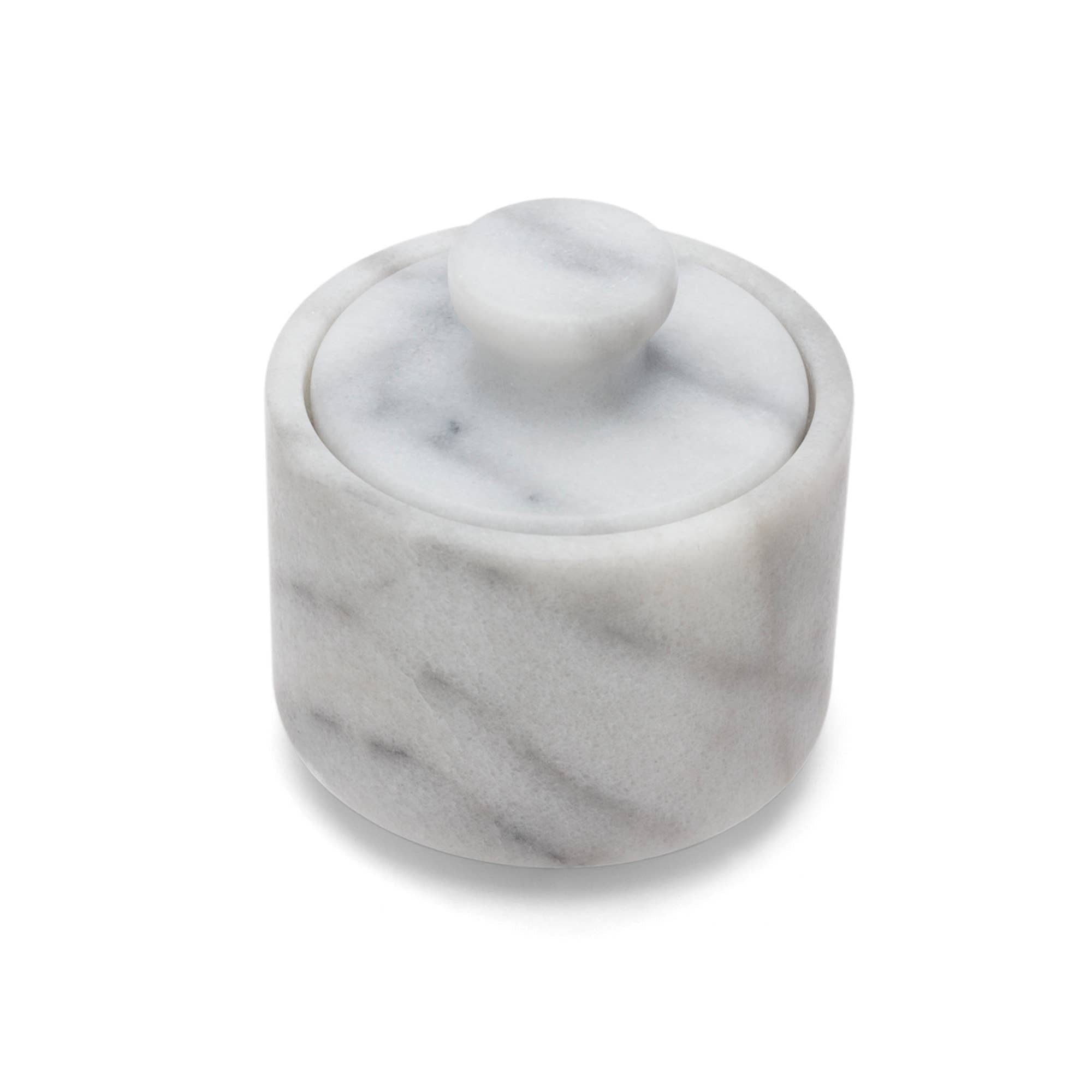White Marble Salt Cellar with Lid