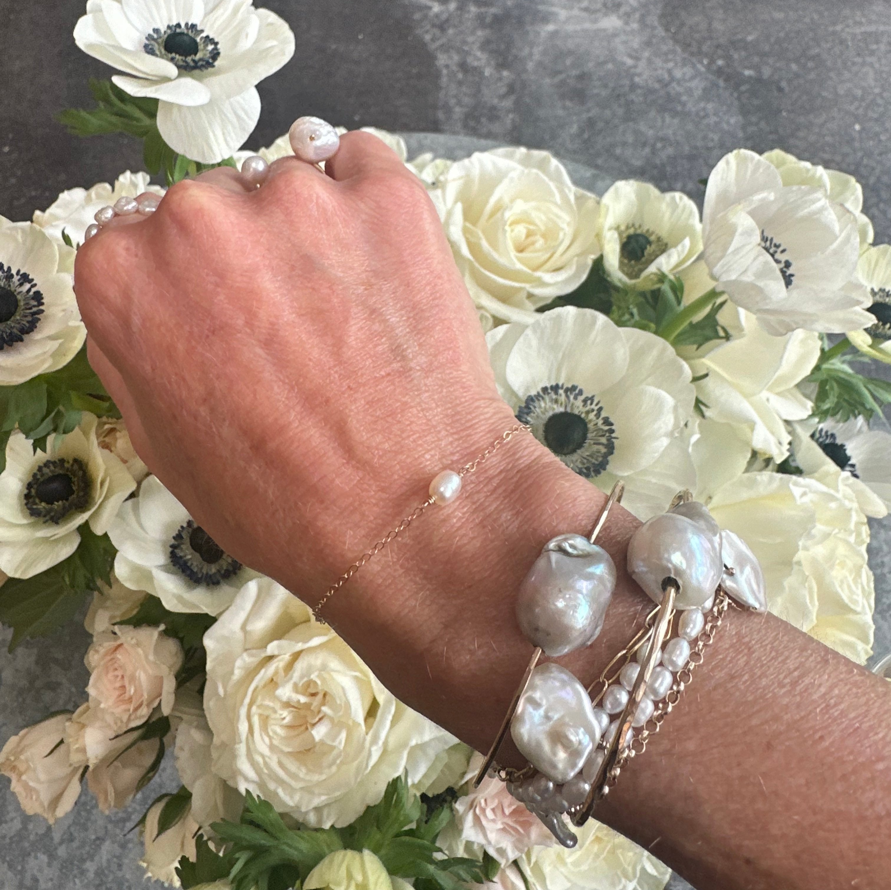 Petite Freshwater Pearl Solitaire Bracelet - Living with Ivey