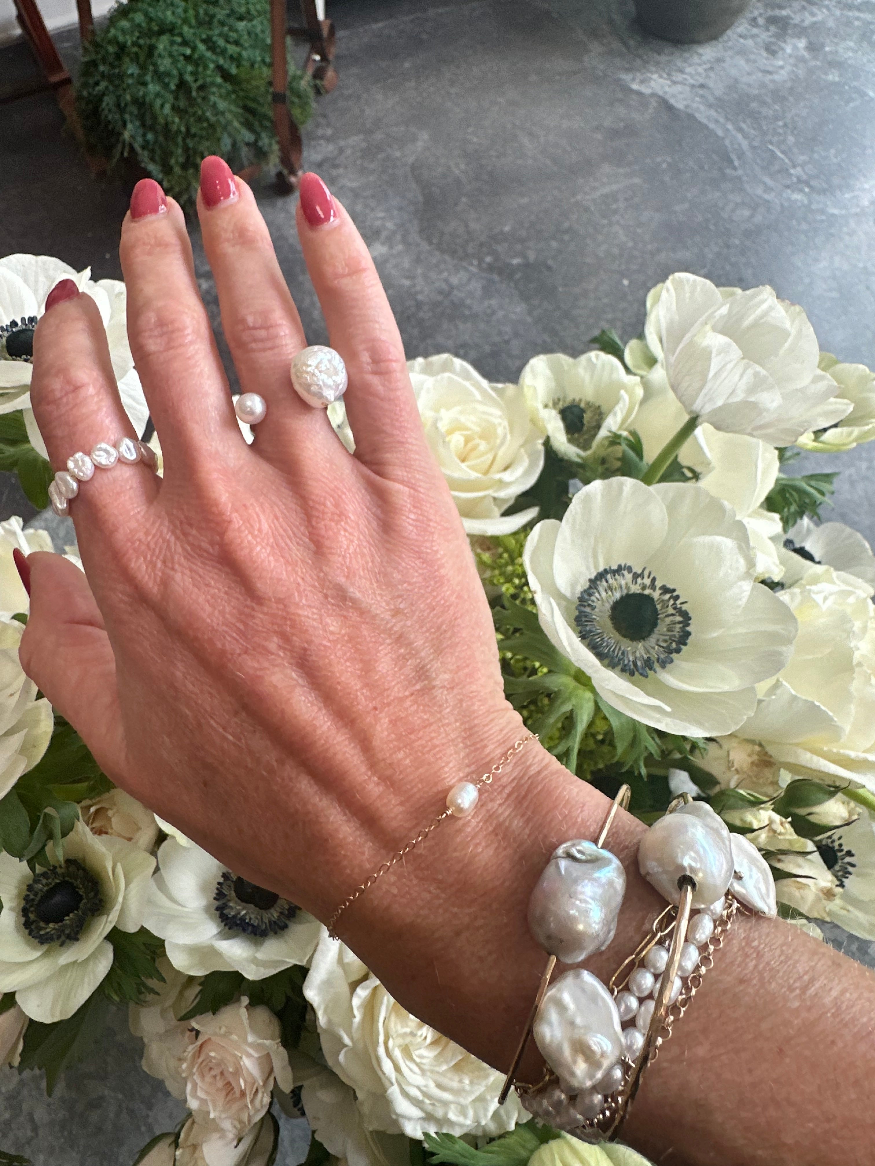 Petite Freshwater Pearl Solitaire Bracelet - Living with Ivey