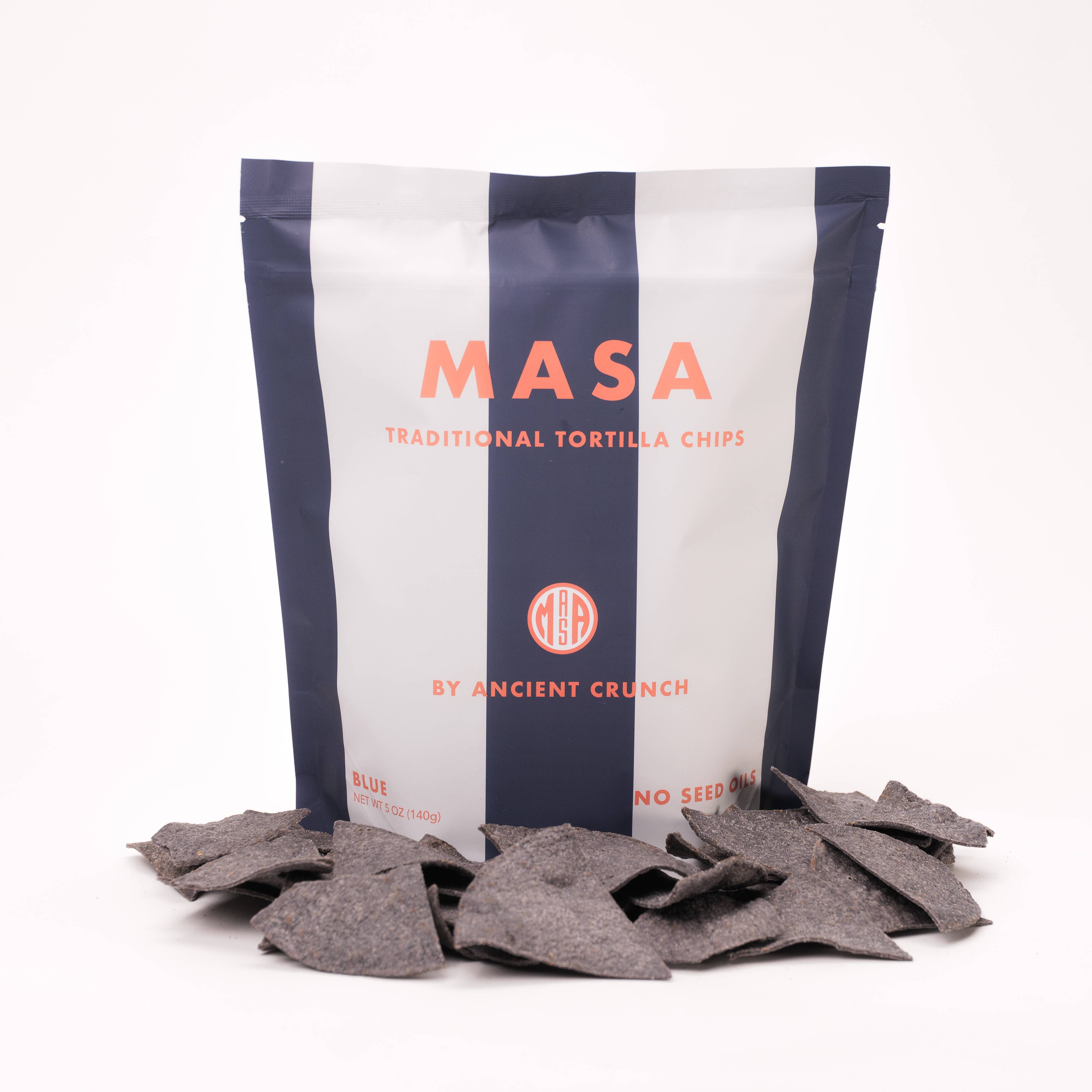 MASA Tortilla Chips - Blue, 5oz Bag Case - Living with Ivey