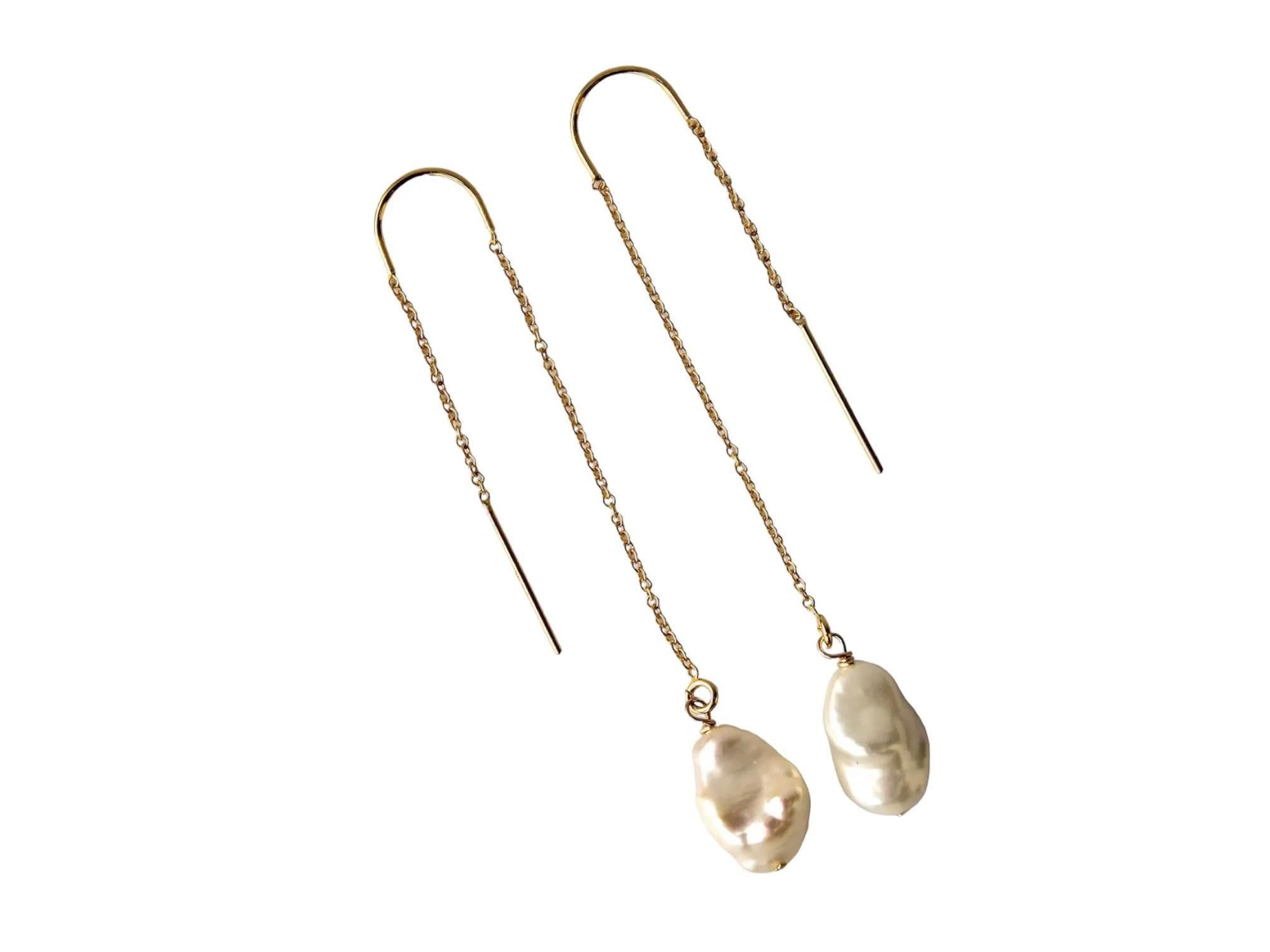 Keisha Pearl Threader Earrings - Living with Ivey