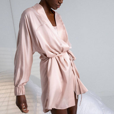 Washable Short Silk Robe - Living with Ivey