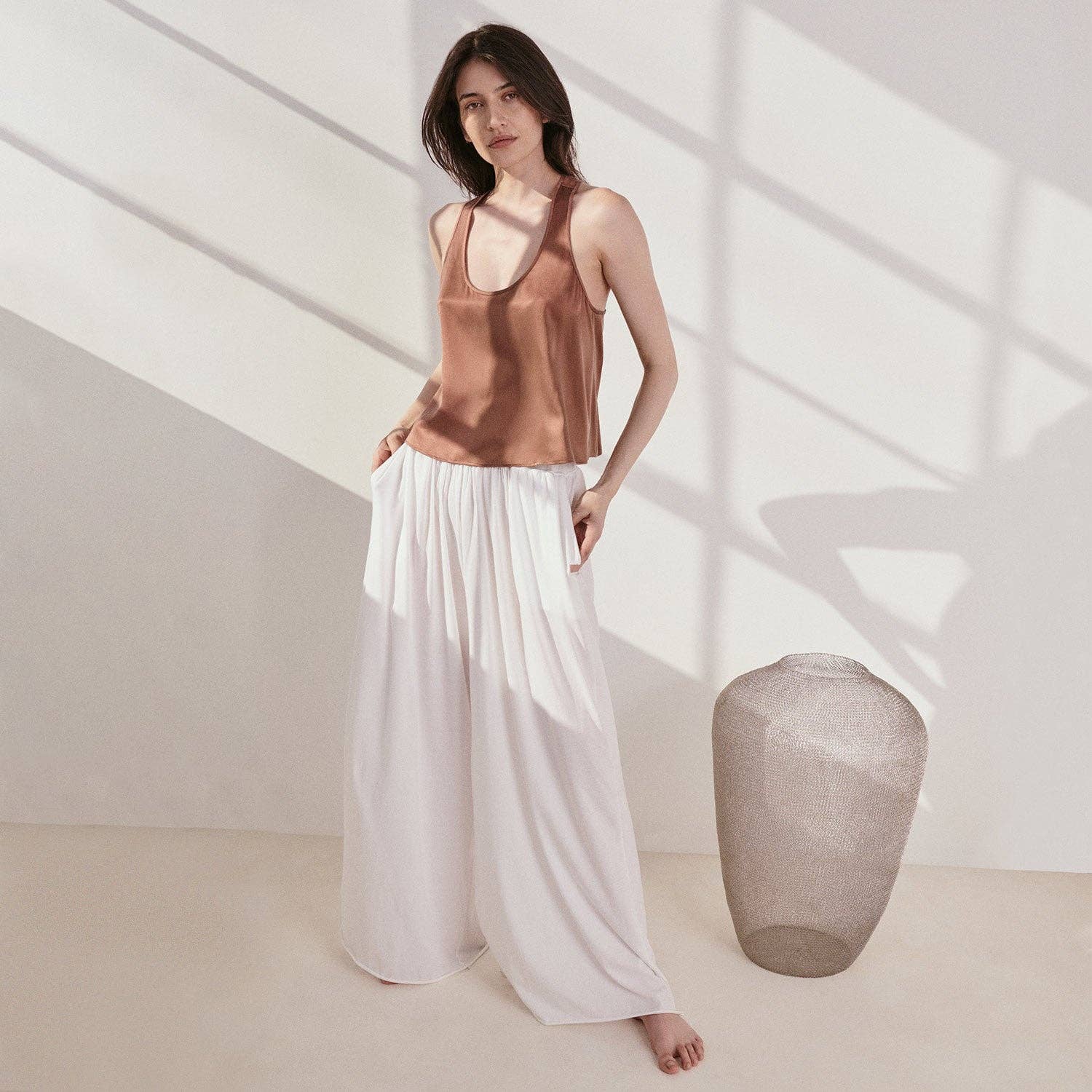 Organic Pima Wide Leg Pant - Living with Ivey