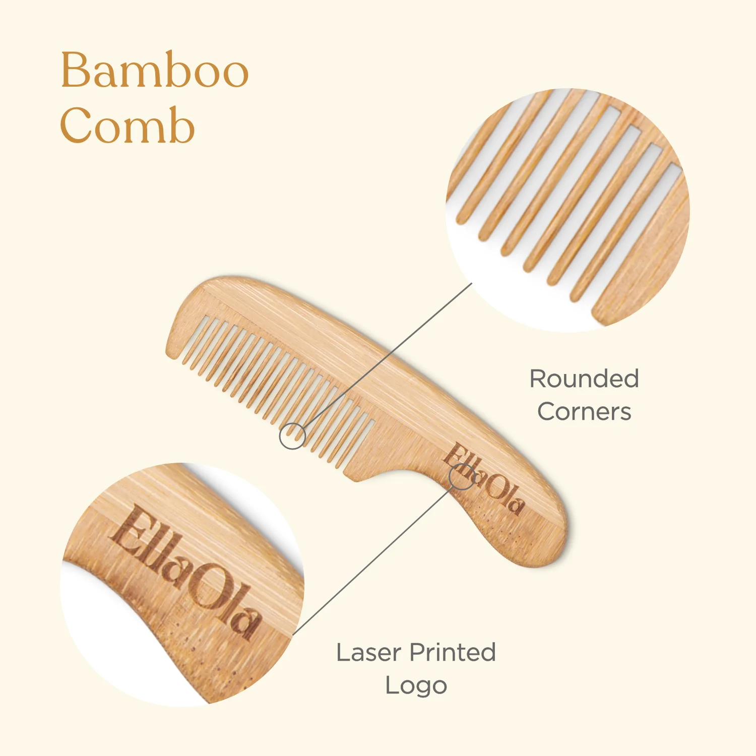 3-Piece Bamboo Brush & Comb Set - Living with Ivey