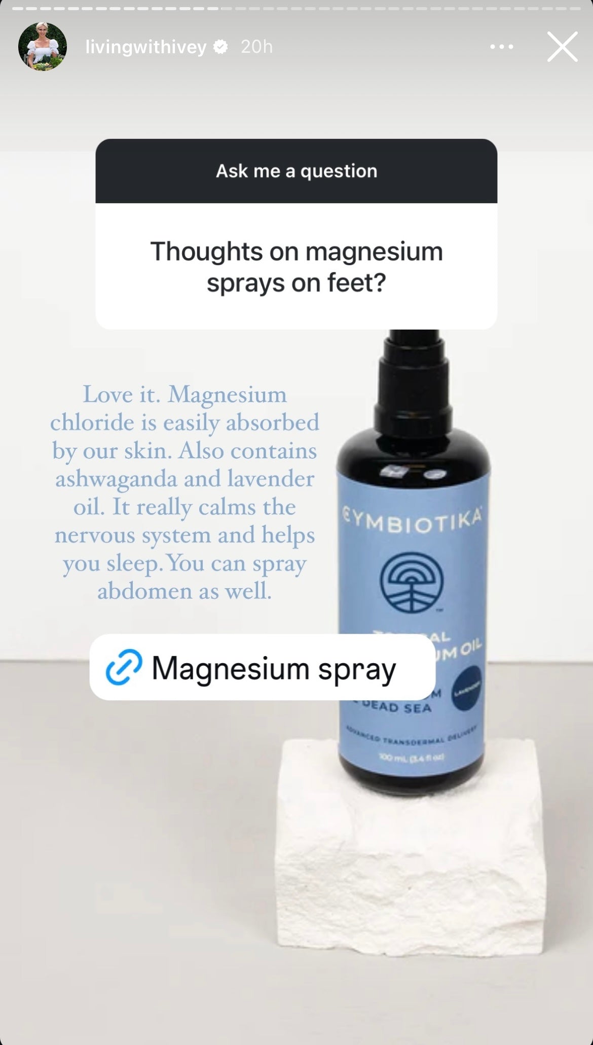 Topical Magnesium Oil Spray - Living with Ivey