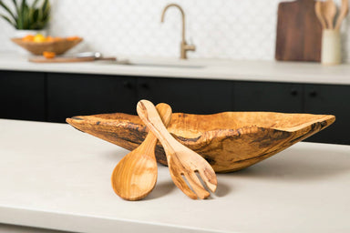 Italian Olivewood Salad Servers - Living with Ivey