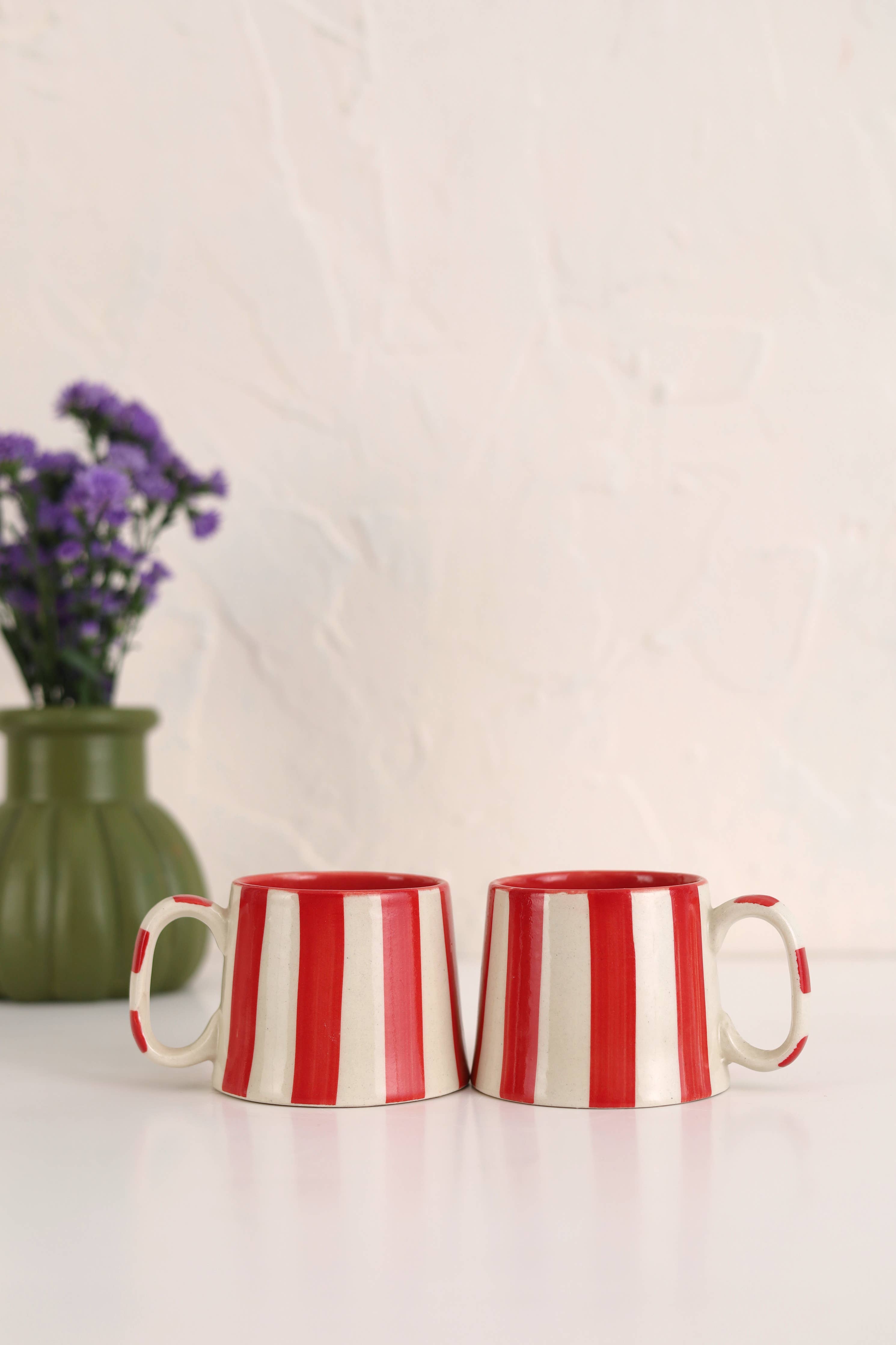 Ceramic Red Stripe Coffee Cup