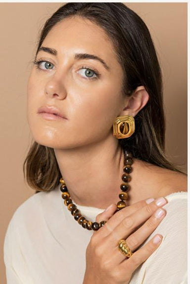 Mara Tiger Eye Earring - Living with Ivey