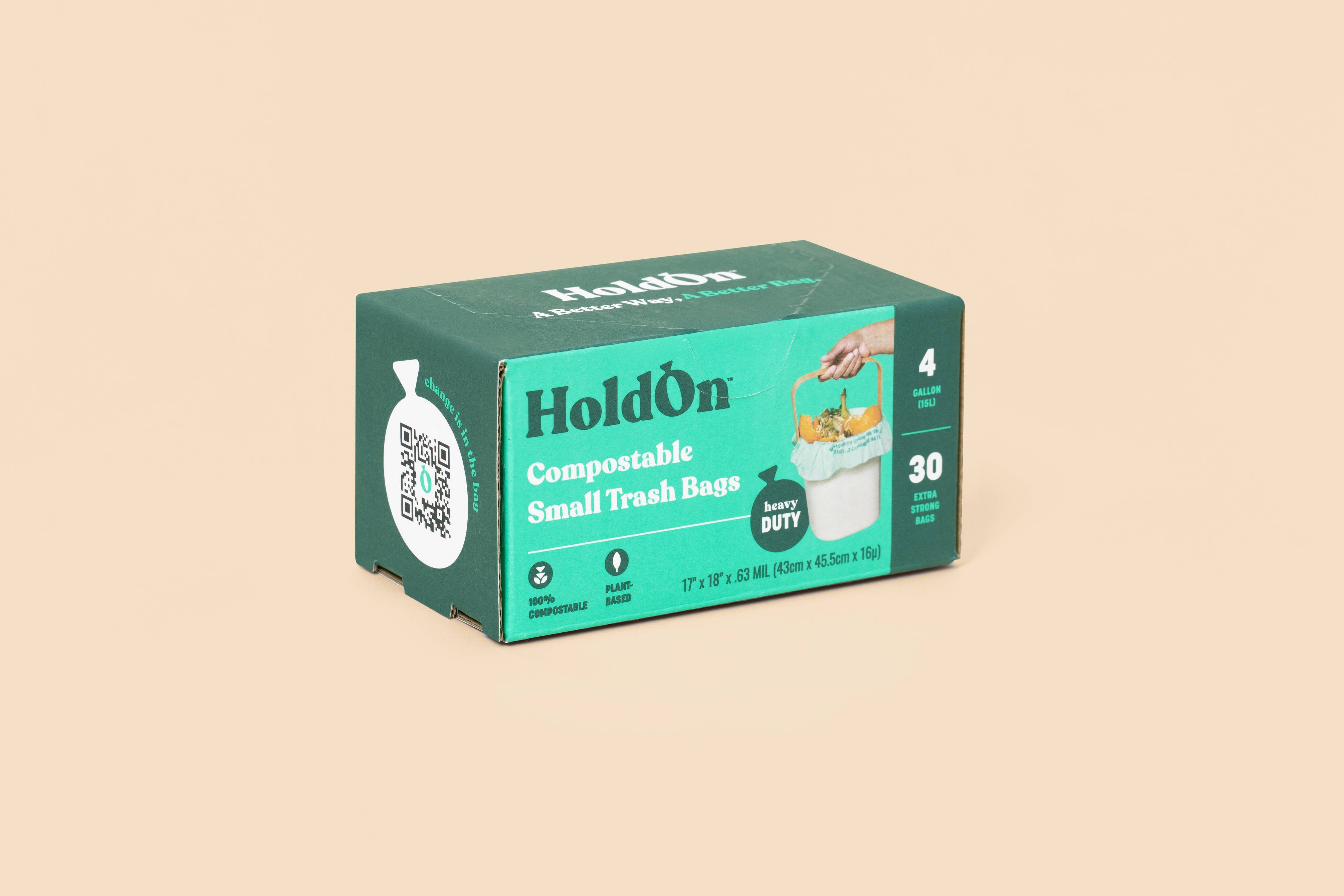 HoldOn Bags Compostable Small Space Trash Bags - 4gal/30ct - Thumbnail 2