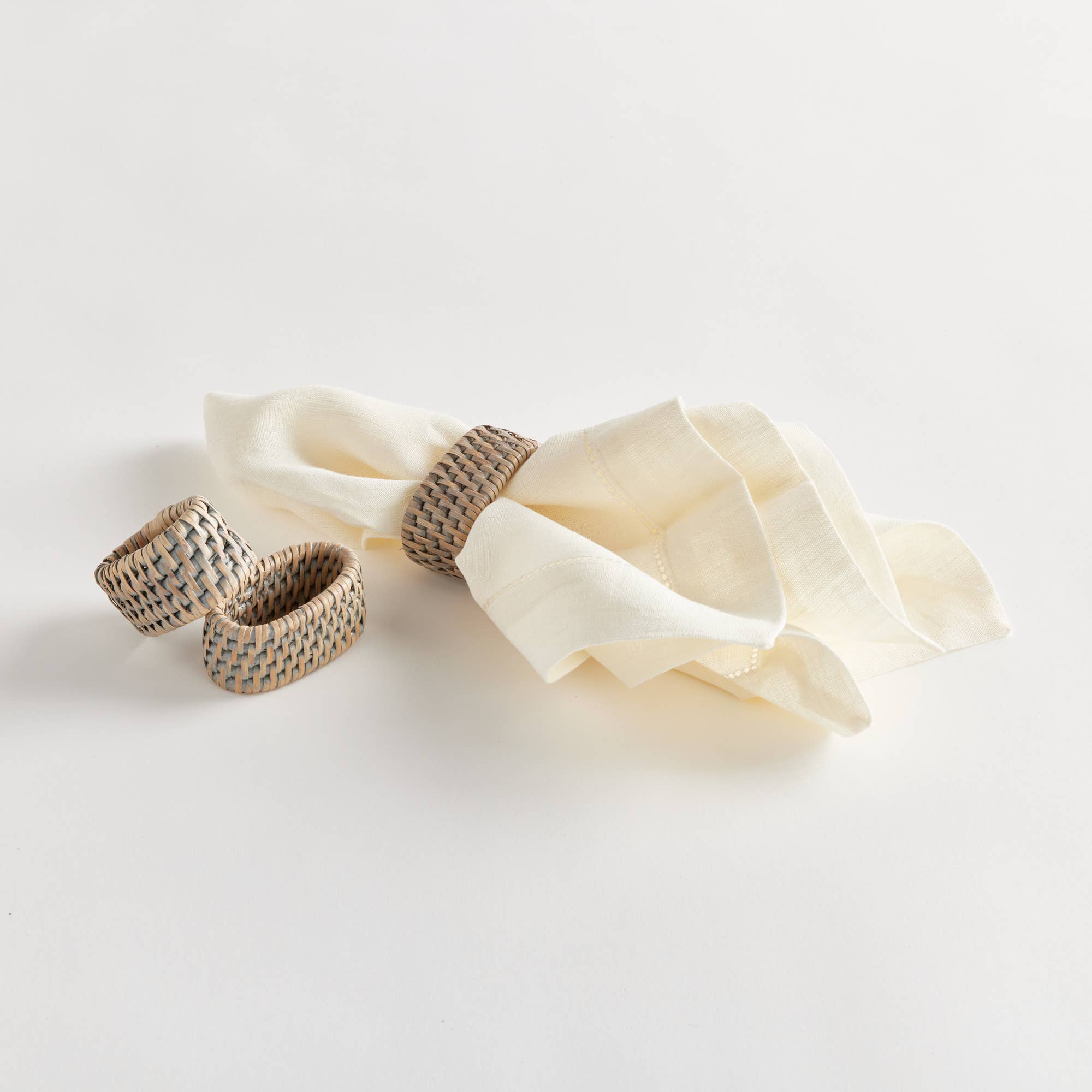 Burma Rattan Napkin Ring - Graywash - Living with Ivey