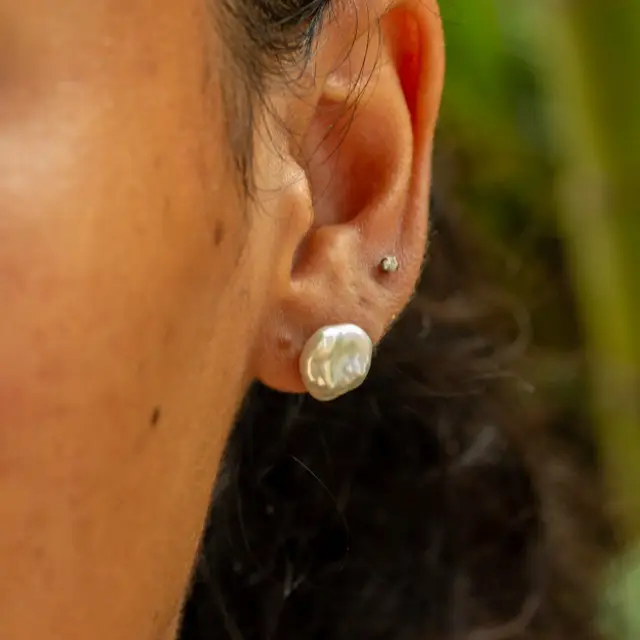 Keshi Pearl Studs - Living with Ivey