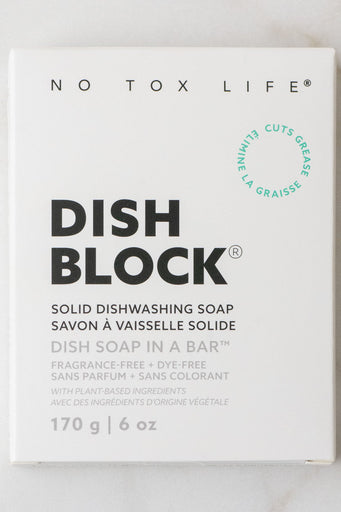 No Tox Life | Dish Block Solid Dish Soap - Fragrance-Free (6 oz)