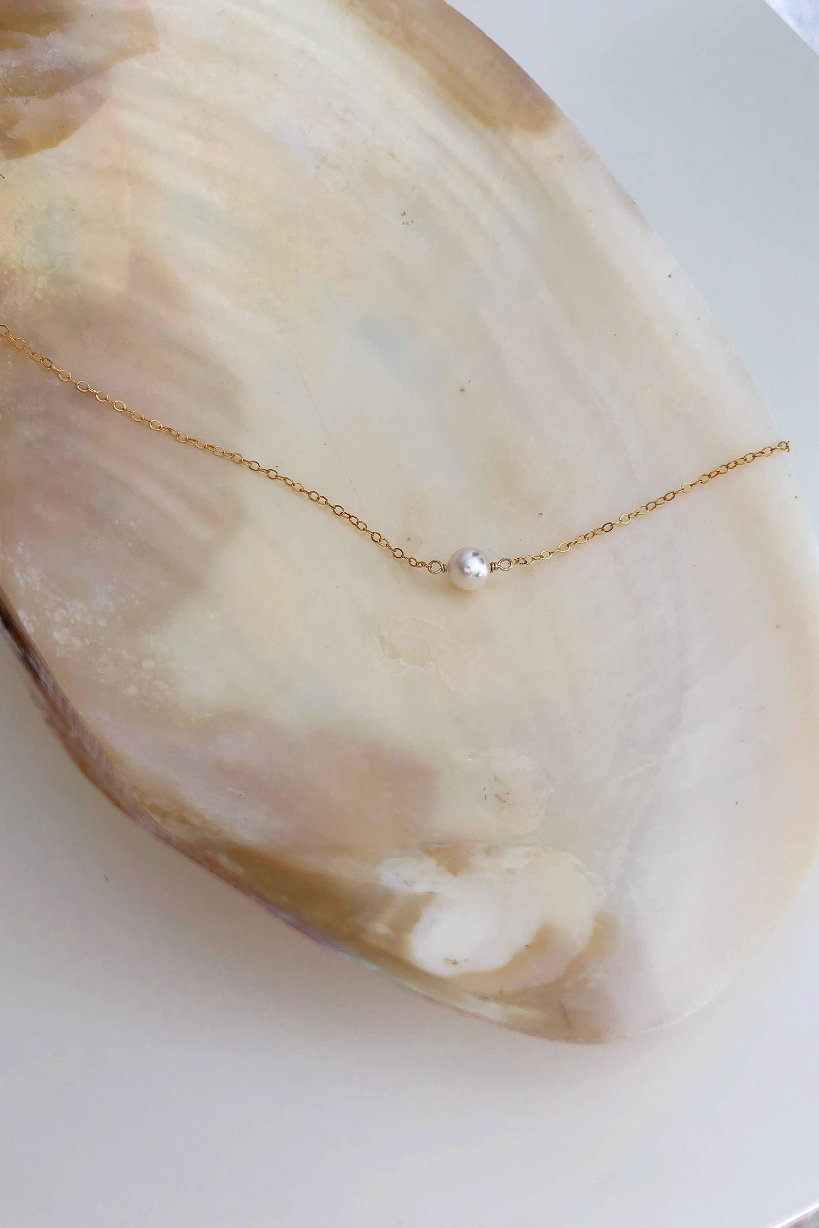 Gold Pearl Solitaire Necklace - Living with Ivey