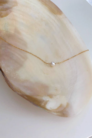 Gold Pearl Solitaire Necklace - Living with Ivey