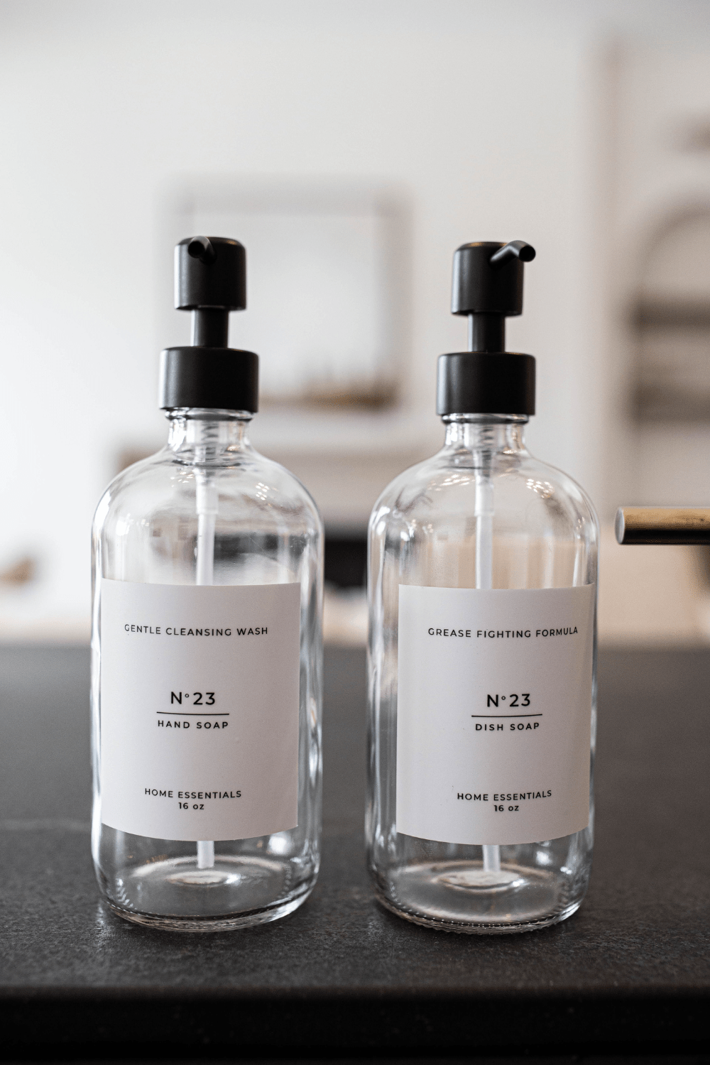 Clear Dish Soap Dispenser with Label - Thumbnail 2