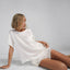 Washable Silk Tee Short Set - White