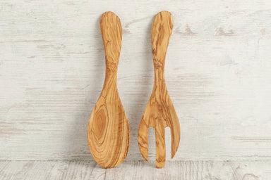 Italian Olivewood Salad Servers - Living with Ivey