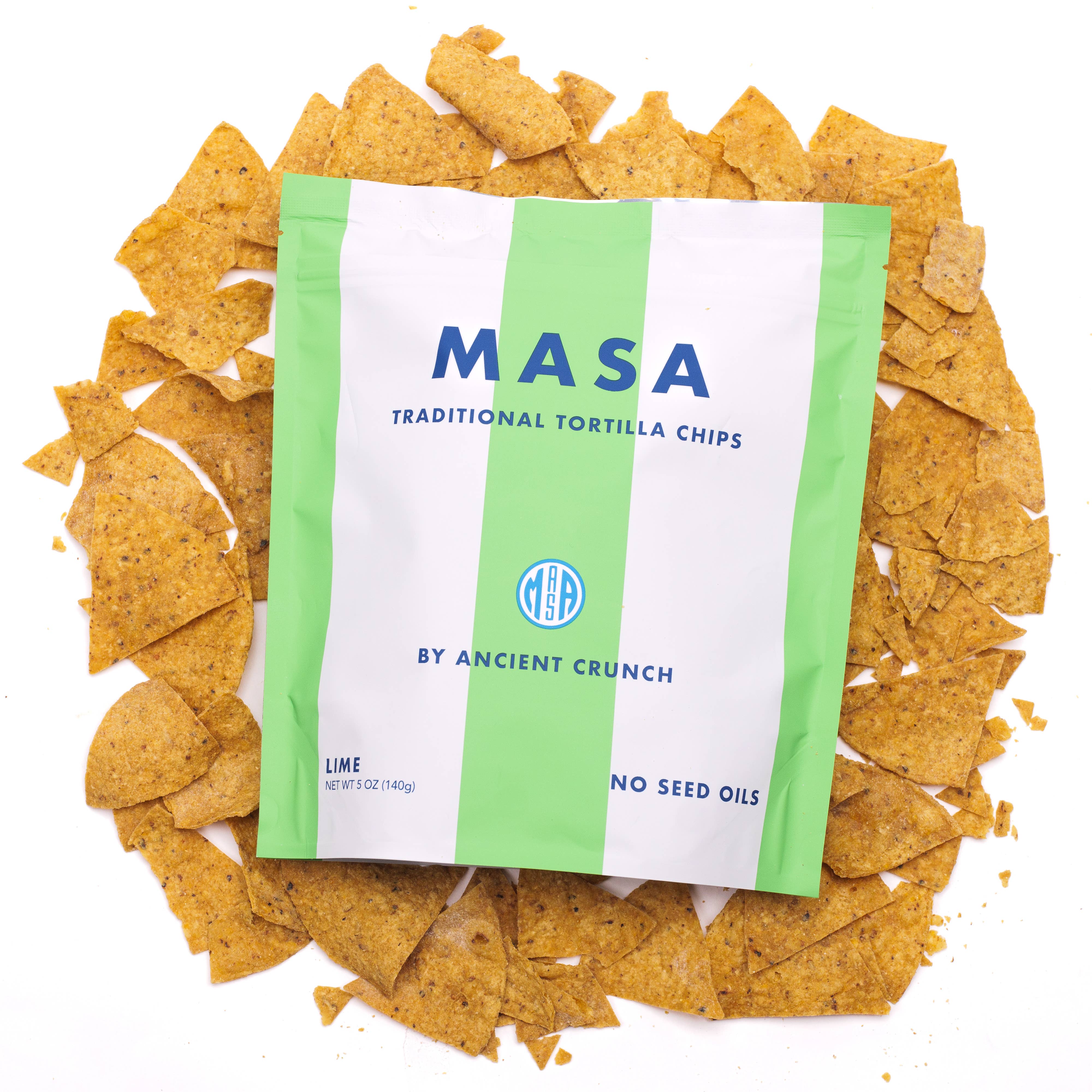 MASA Tortilla Chips - Lime, 5oz Bag Case - Living with Ivey