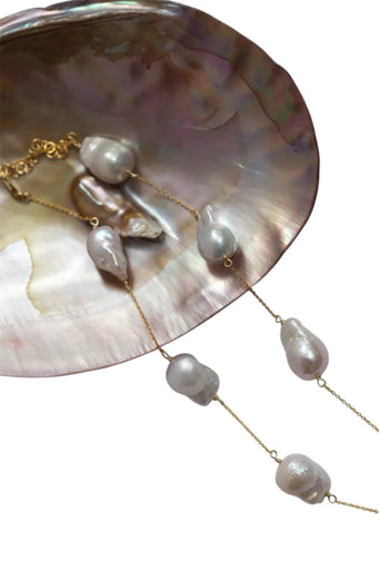 Floating Baroque Necklace - Kaia Sage - Living with Ivey