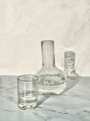 Hand - etched Blown Carafe Set - Villa Lua Home - Living with Ivey