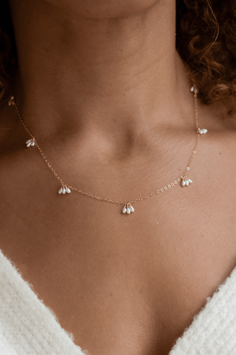 Pearl Trio Droplets Necklace - Christine Elizabeth Jewelry - Living with Ivey