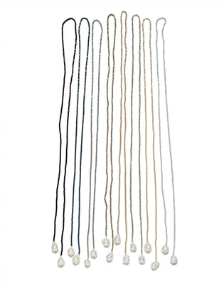 Petra Lariat, nude crystals/baroque pearls - In2 design - Living with Ivey