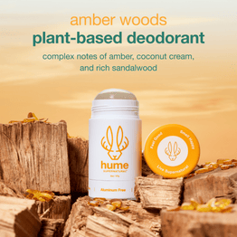 Plant & Probiotic Deodorant - Amber Woods Scent - Hume Supernatural - Living with Ivey