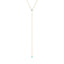 Turquoise Double Solitaire Bezel Lariat Necklace 14K - By Adina Eden - Living with Ivey