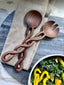 Walnut Wood Salad Server Set: Handmade Serving Tongs - Salt & York - Living with Ivey