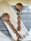 Walnut Wood Salad Server Set: Handmade Serving Tongs - Salt & York - Living with Ivey